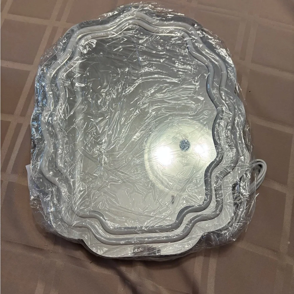 Ashland LED Neon Mirror - Blue and Silver